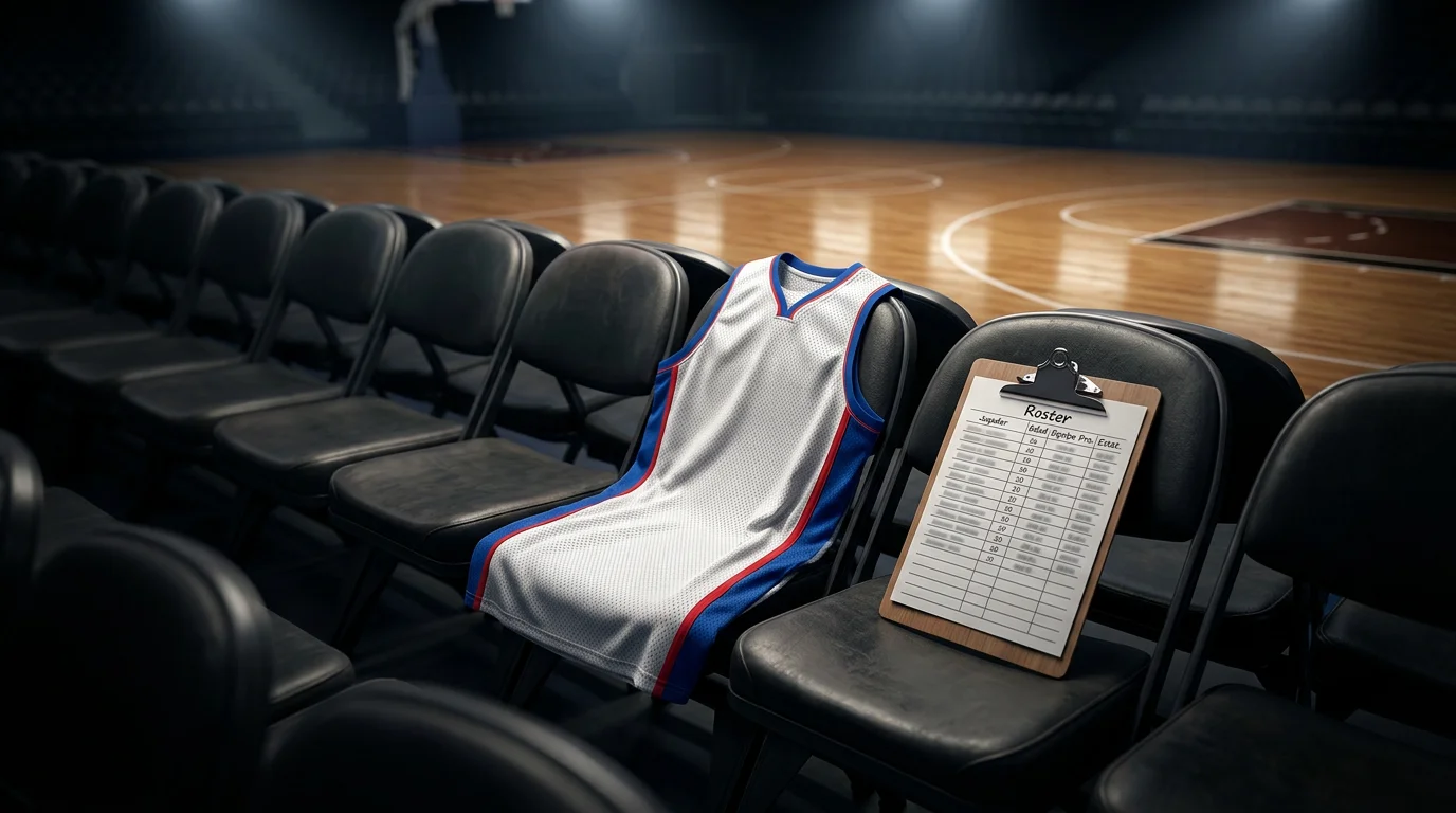 Tablero con nombres de jugadores NBA tachados junto a cuotas de apuestas FIBA