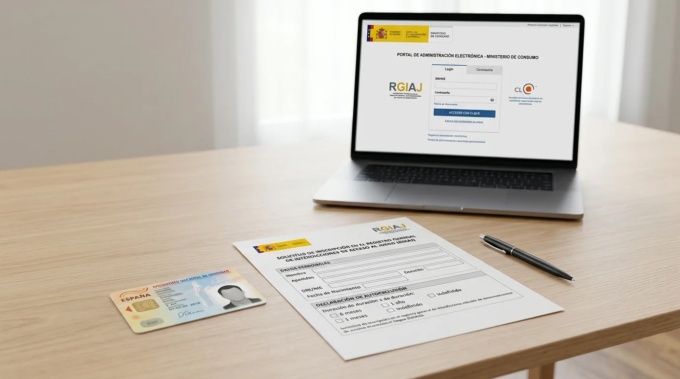 Documentación de inscripción RGIAJ con DNI y formulario DGOJ